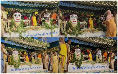 মায়াপুরের রাজাপুর মন্দিরে মহা সমারোহে পালিত জগন্নাথের স্নানযাত্রা